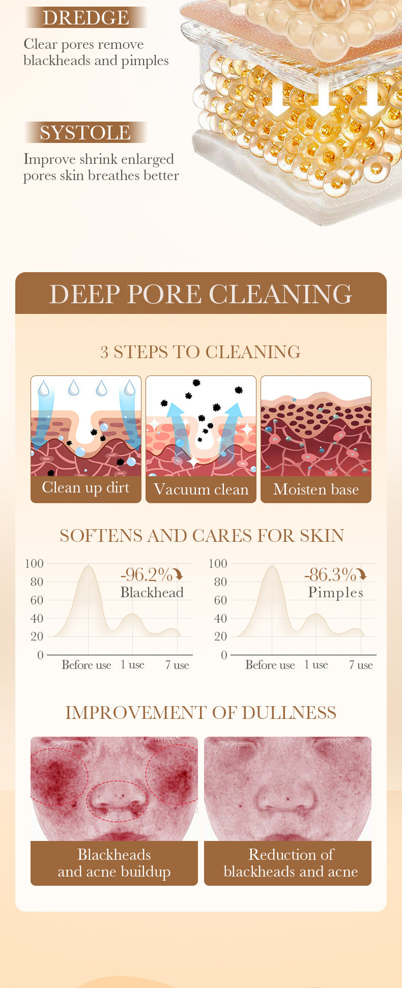 Facial Remove Blackhead Rice Solid Mask Acne Blemish Black Dots Clean Face Shrink Pores Stick Cream Brighten Korean Skincare New