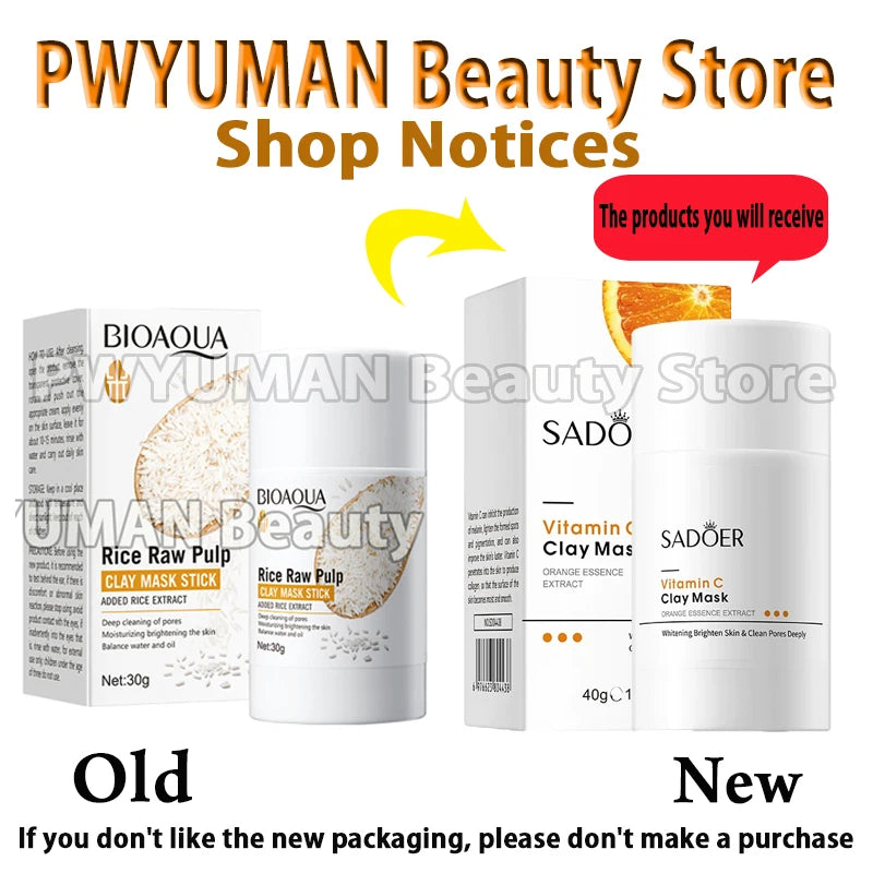 Facial Remove Blackhead Rice Solid Mask Acne Blemish Black Dots Clean Face Shrink Pores Stick Cream Brighten Korean Skincare New