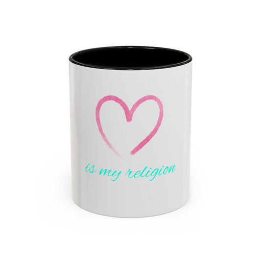 Copy of Inspirational Accent Coffee Mug - Love is My Religion, Gift for Coffee Lovers, Motivational Mug, Spiritual Drinkware, Unique Office Decor