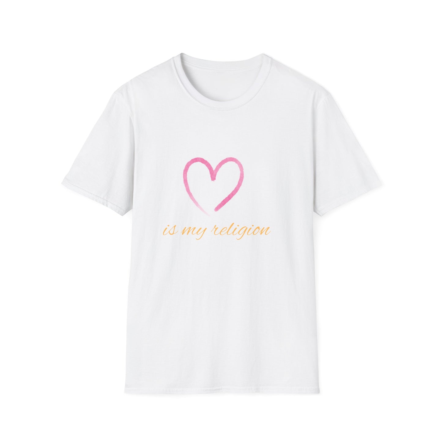 Heart is My Religion T-Shirt, Softstyle Tee for Self-Love, Casual Everyday Wear, Thoughtful Gift for Friends, Positive Affirmation Apparel,