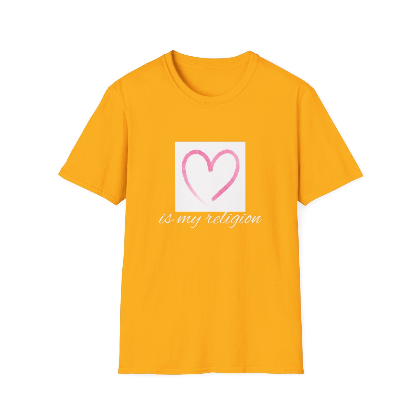 Heart is My Religion T-Shirt, Softstyle Tee for Self-Love, Casual Everyday Wear, Thoughtful Gift for Friends, Positive Affirmation Apparel,