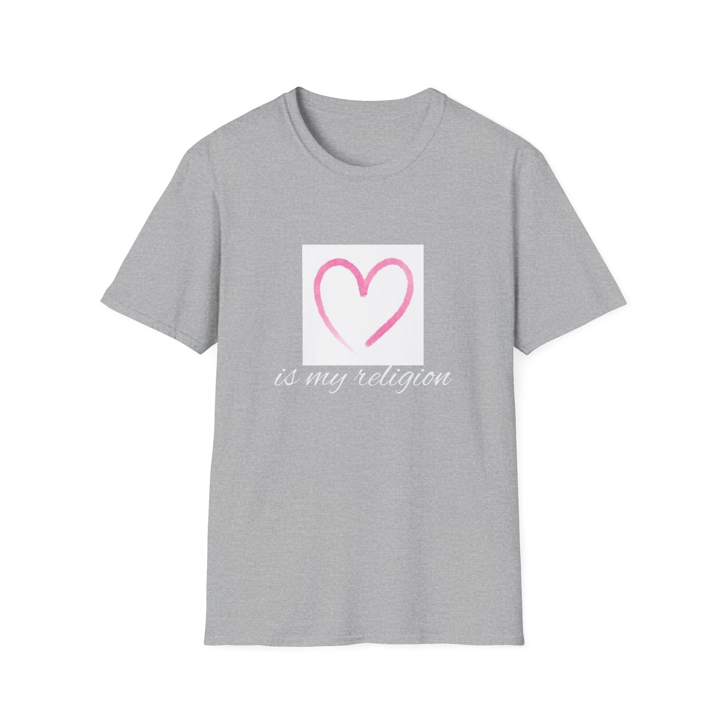 Heart is My Religion T-Shirt, Softstyle Tee for Self-Love, Casual Everyday Wear, Thoughtful Gift for Friends, Positive Affirmation Apparel,