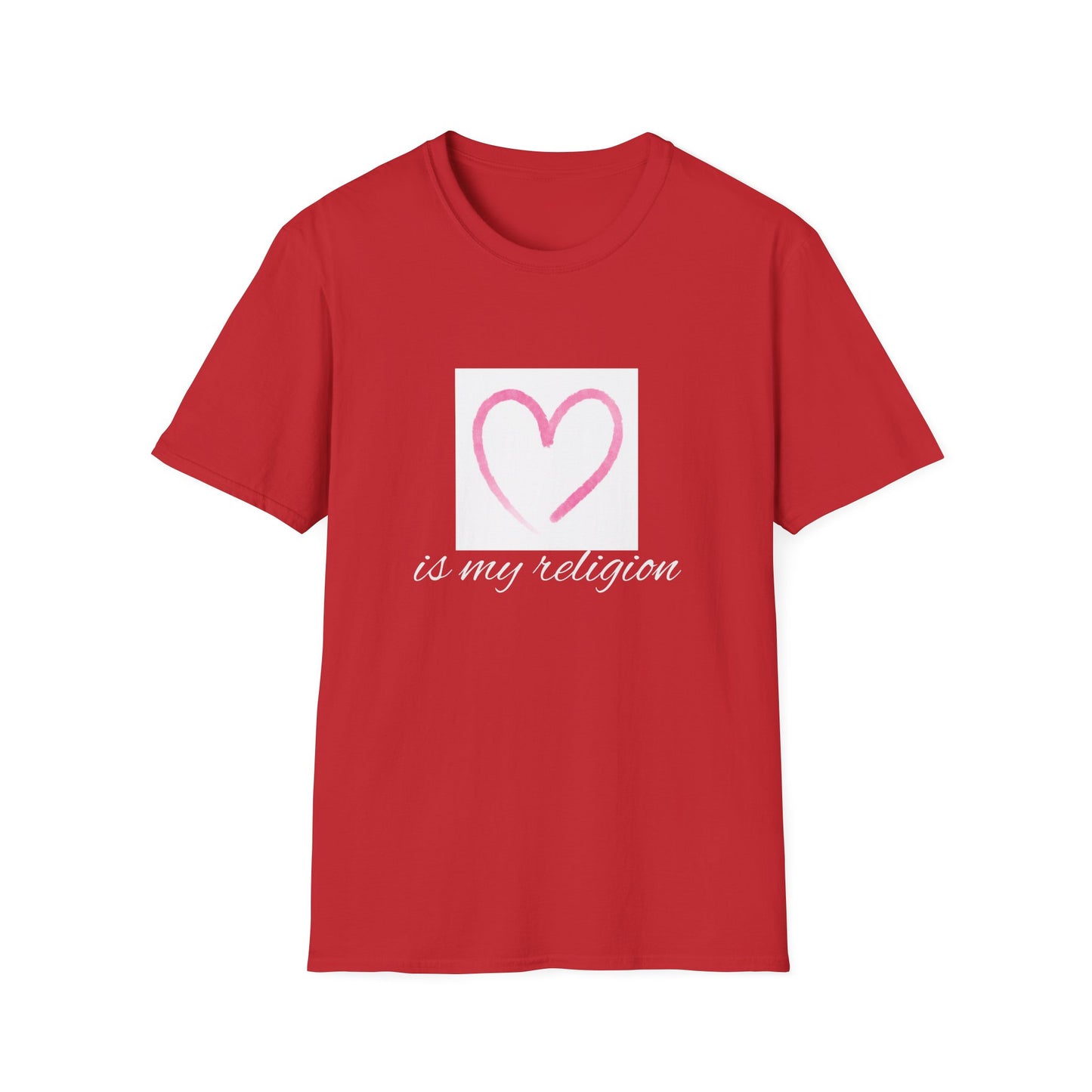 Heart is My Religion T-Shirt, Softstyle Tee for Self-Love, Casual Everyday Wear, Thoughtful Gift for Friends, Positive Affirmation Apparel,