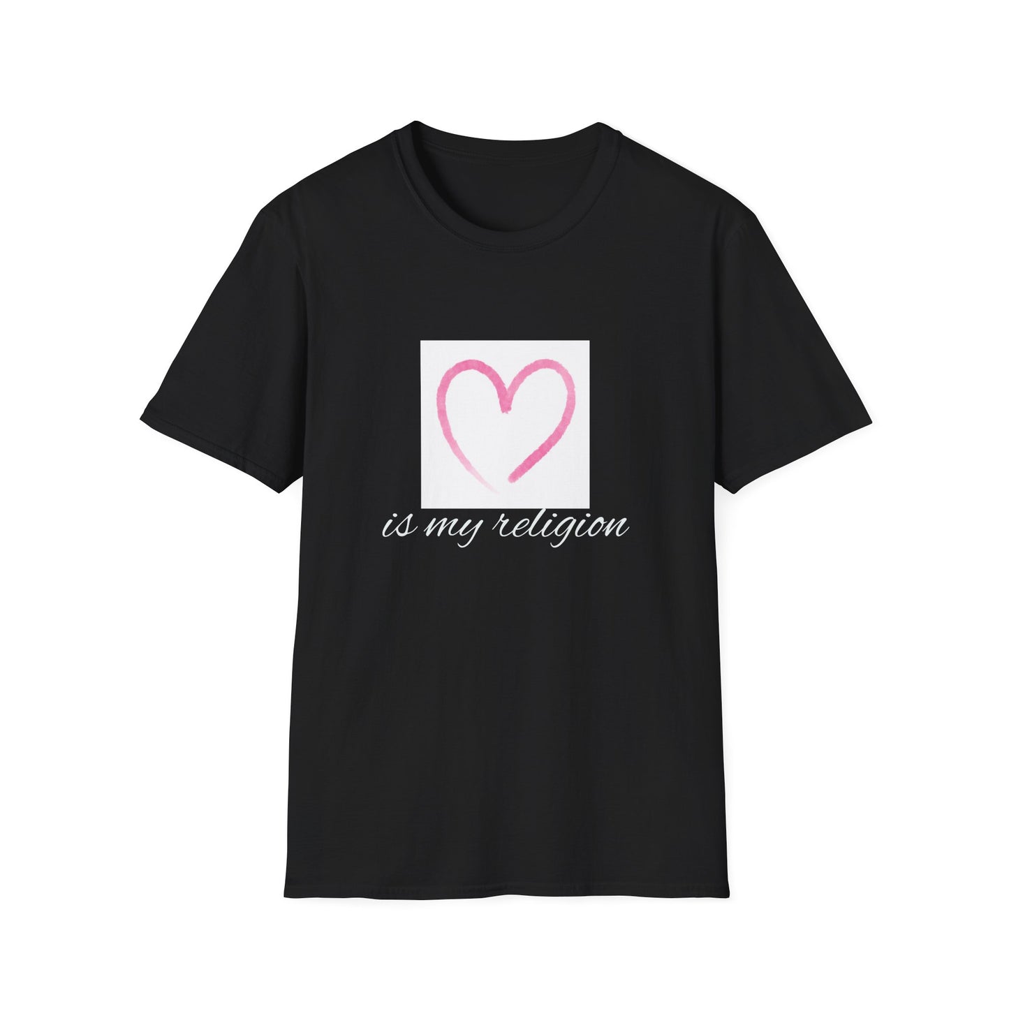 Heart is My Religion T-Shirt, Softstyle Tee for Self-Love, Casual Everyday Wear, Thoughtful Gift for Friends, Positive Affirmation Apparel,
