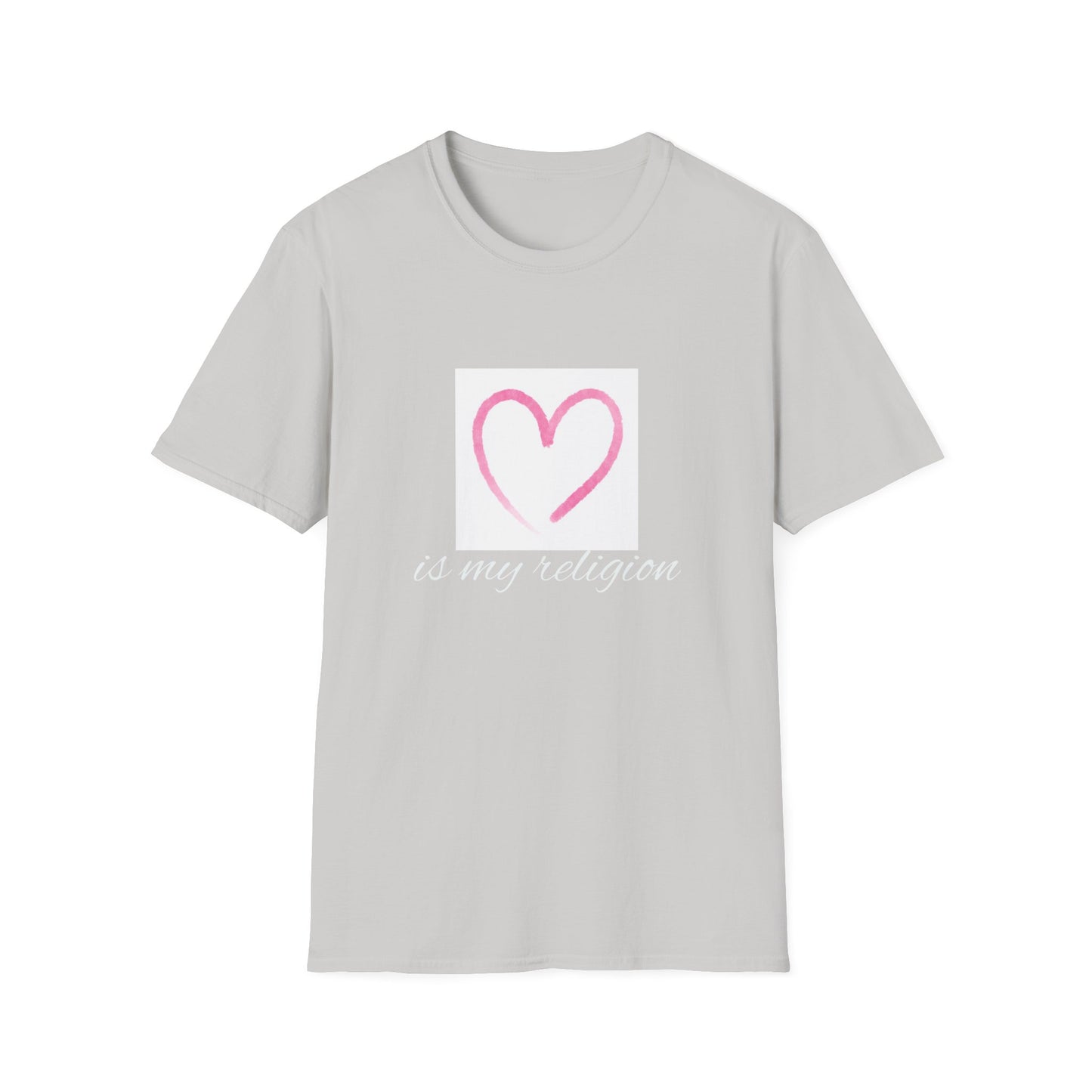 Heart is My Religion T-Shirt, Softstyle Tee for Self-Love, Casual Everyday Wear, Thoughtful Gift for Friends, Positive Affirmation Apparel,