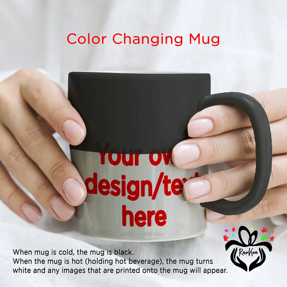 Custom Your Own Design Color Changing Mug, Photo Magic Mug, Gift to Dad Mom Kids, Birthday Surprise Gift Mug