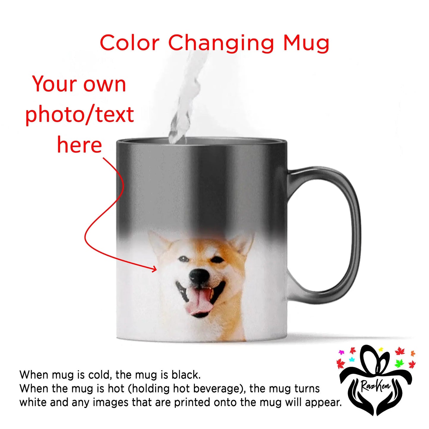 Custom Your Own Design Color Changing Mug, Photo Magic Mug, Gift to Dad Mom Kids, Birthday Surprise Gift Mug