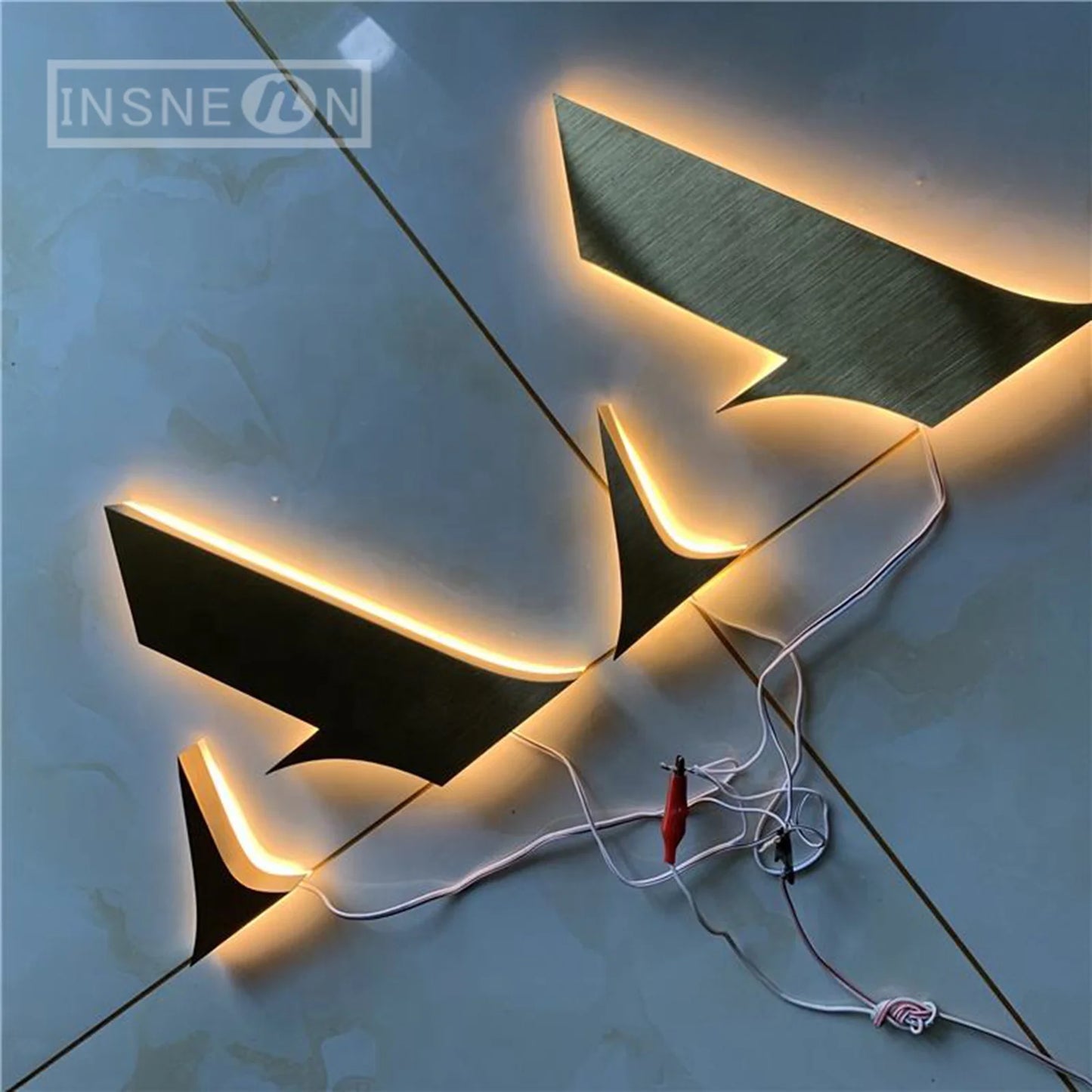 Custom Metal LED Sign Stainless Steel Luminous Lettering Outside Indoor Company Store Logo Wall Decor Illuminated Light Signage