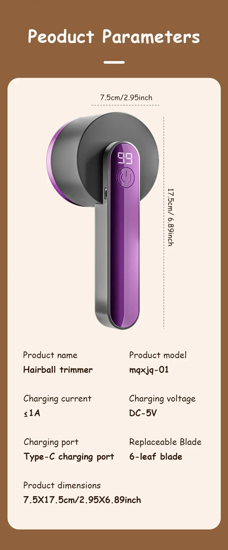 Xiaomi Mijia Portable Lint Remover Electric Hairball Trimmer Smart LED Digital Display Fabric Shaver USB Charging Fast Household