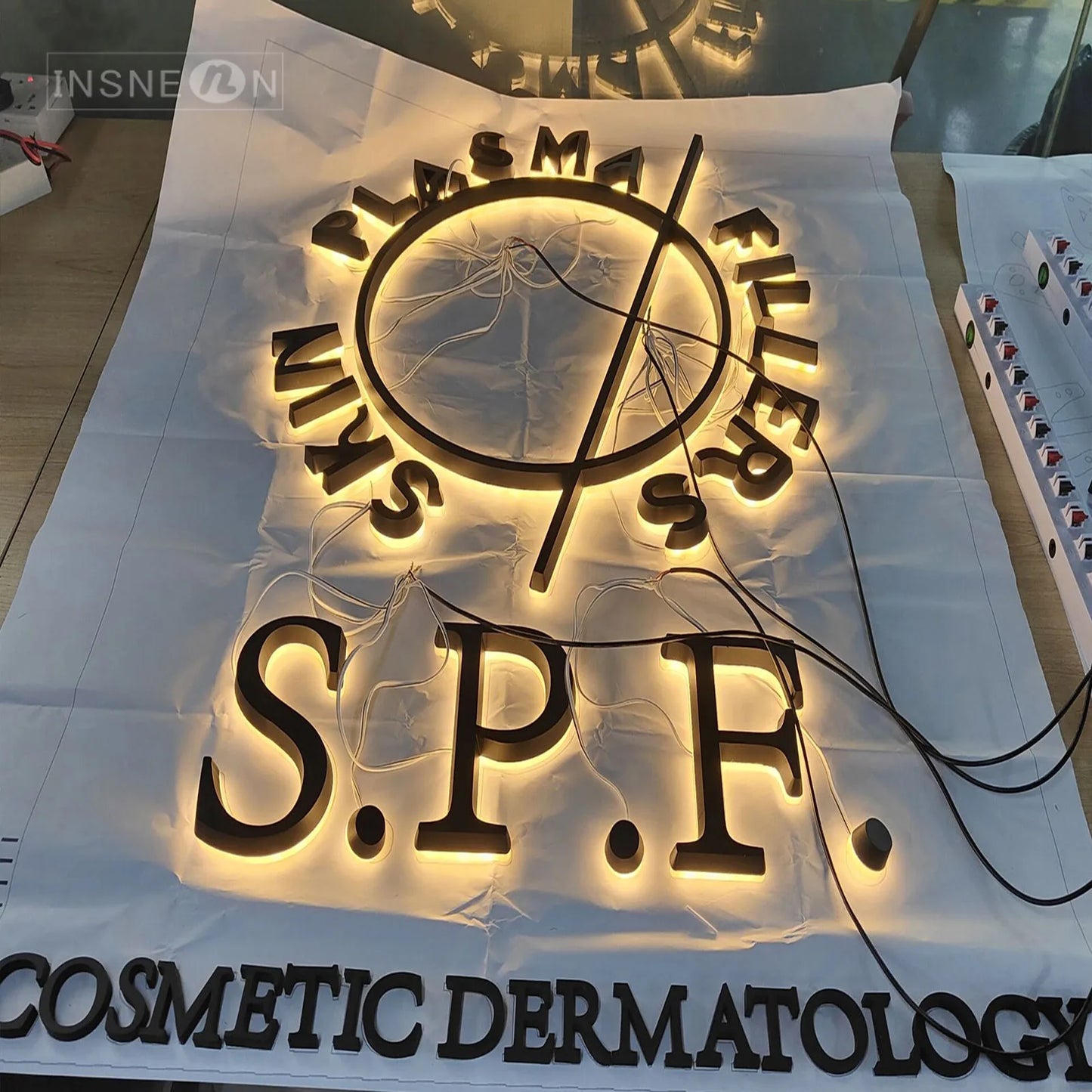 Custom Metal LED Sign Stainless Steel Luminous Lettering Outside Indoor Company Store Logo Wall Decor Illuminated Light Signage